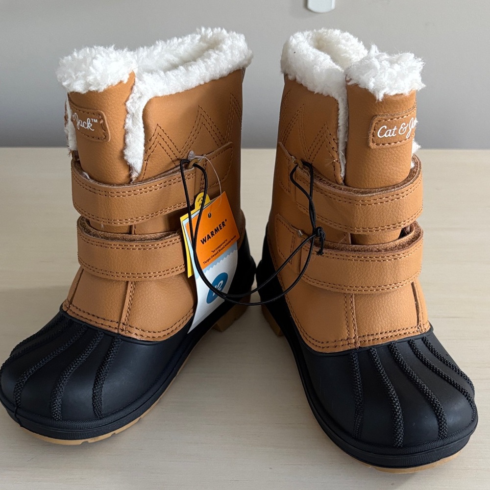 Cat & Jack Tan and Black Kids' Boots